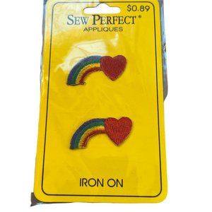 Sew Perfect Appliques Rainbow Red Heart Iron on NEW